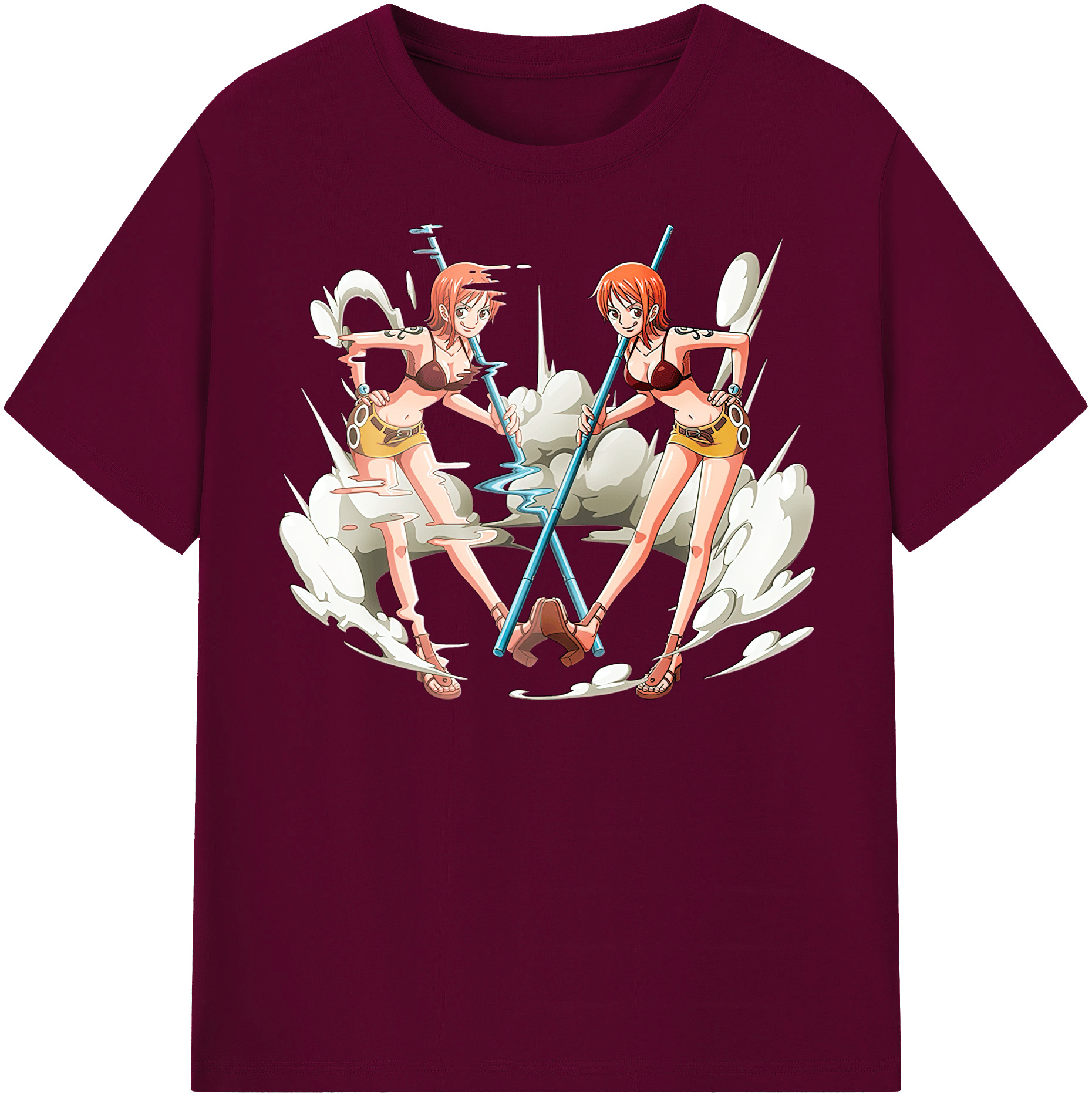（画像用） ワンピース ナミ ONE PIECE Nami レディースカジュアルプリントTシャツ（綿100％）